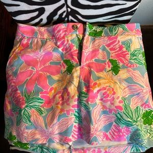 Lilly Pulitzer Pink and Green Floral Skort